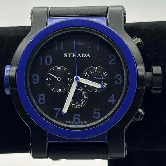 Blue & Black Strada Men’s Watch - Picture 2 of 5